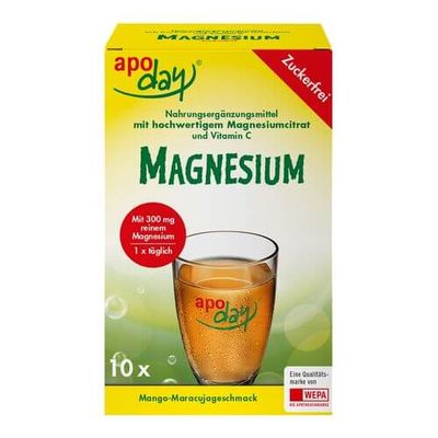 APODAY Magnesium Mango-Maracuja zuckerfrei Pulver